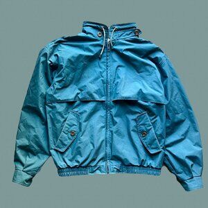 Vintage 90s London Fog Men Medium Turquoise Zip Up Jacket